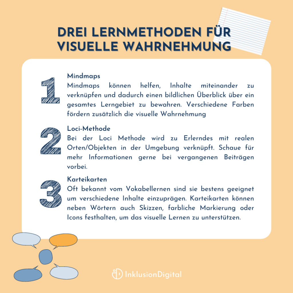 Lernimpulse für den visuellen Wahrnehmungskanal 
