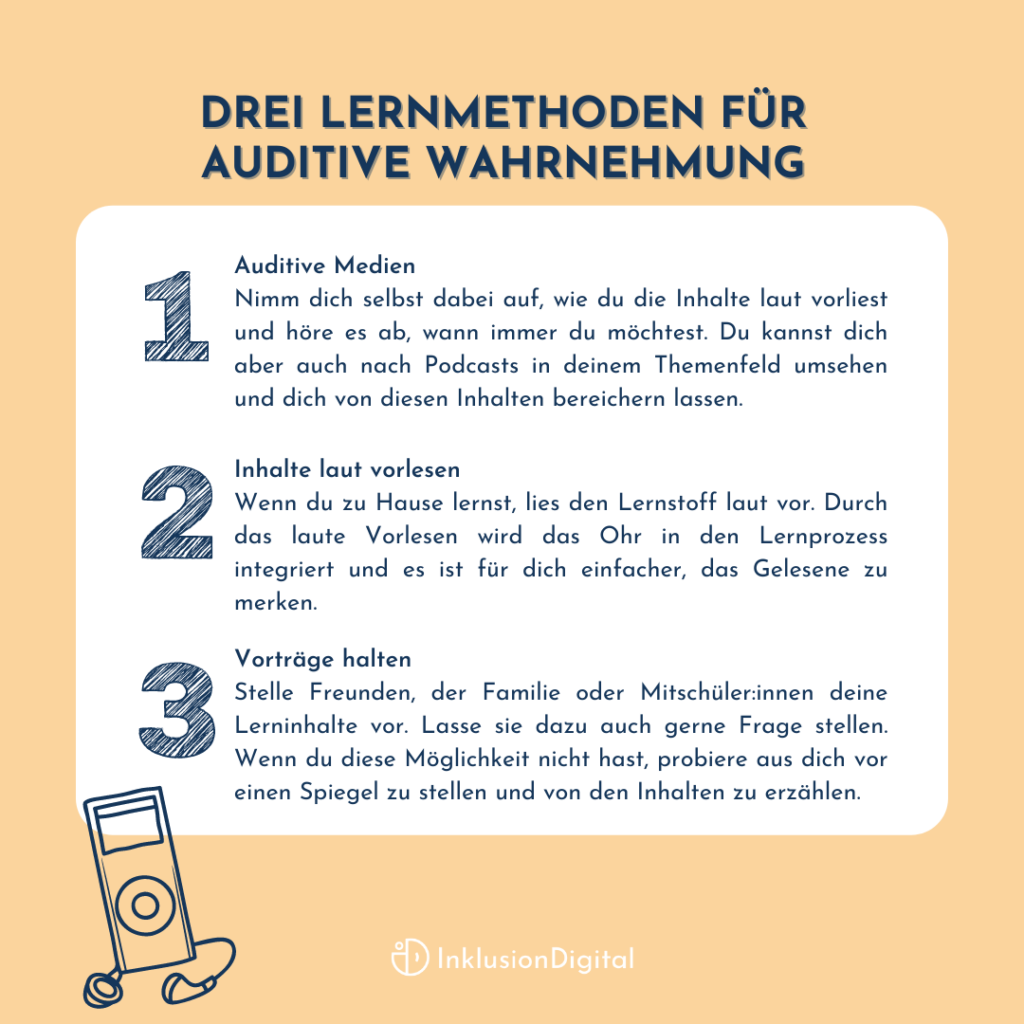 Drei Lernmethoden für den auditiven Sinneskanal 