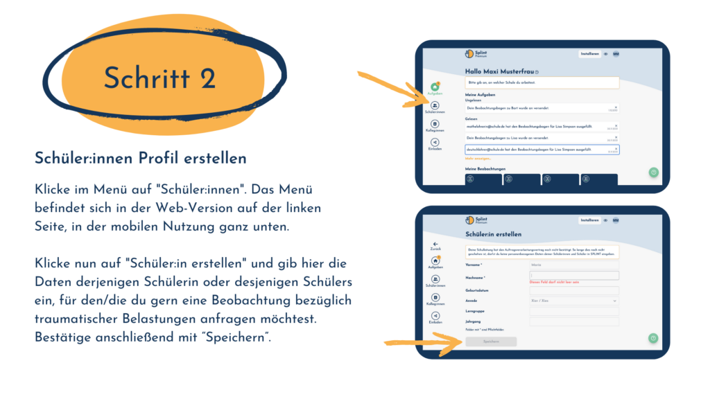 Schüler:innen mit Traumata - Handlungsempfehlung in Splint