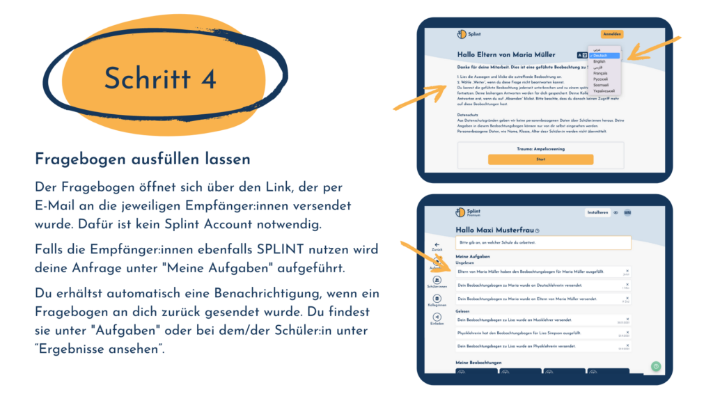 Formulierungen für Förderpläne in der SPLINT App - Anleitung Schritt 4