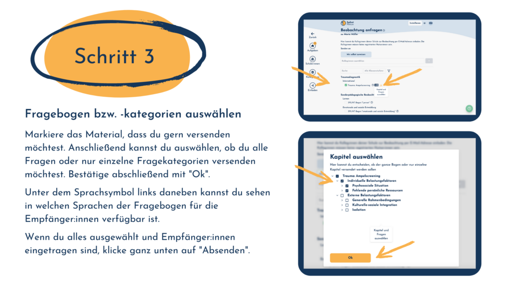 Formulierungen für Förderpläne in der SPLINT App - Anleitung Schritt 3